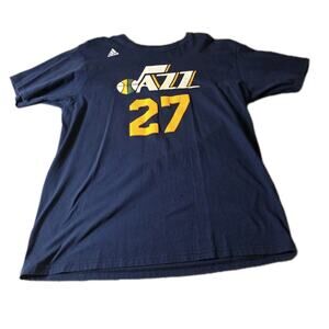 Utah Jazz #27‎ Rudy Gobert adidas GO-TO TEE T-shirt Mens XL NBA Navy Blue